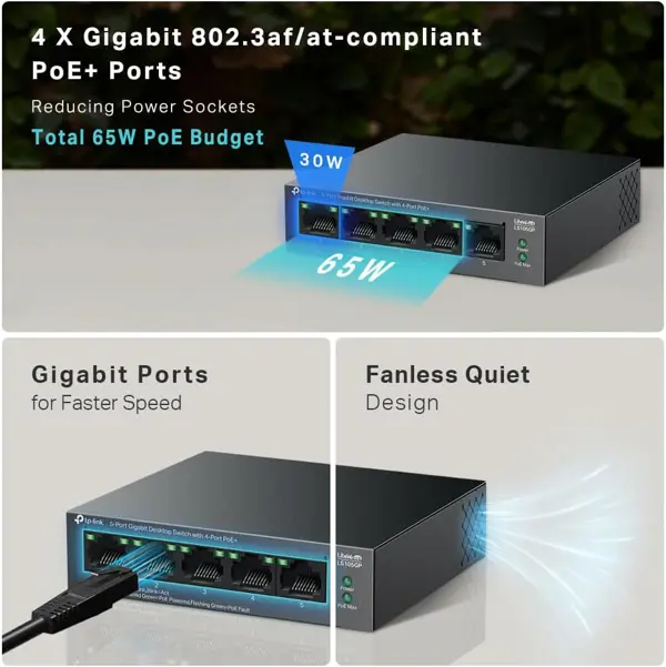 TP-Link LS105GP 5 Port Gigabit PoE Switch